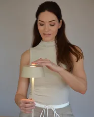 Wireless LED Table Lamp GUDER with Dimmer Metal Beige_1063623
