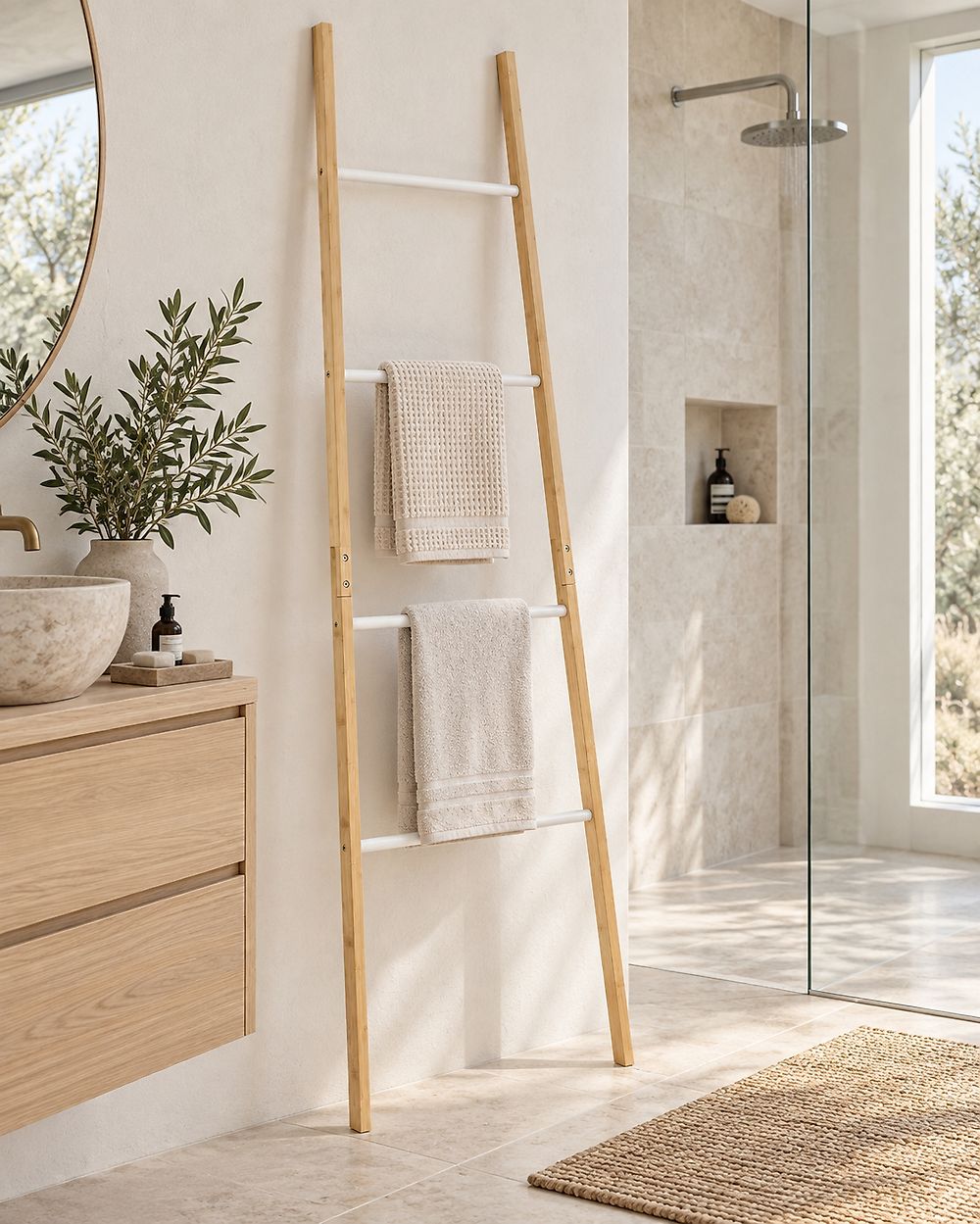 Towel Stand OTAVALO Bamboo Light Brown