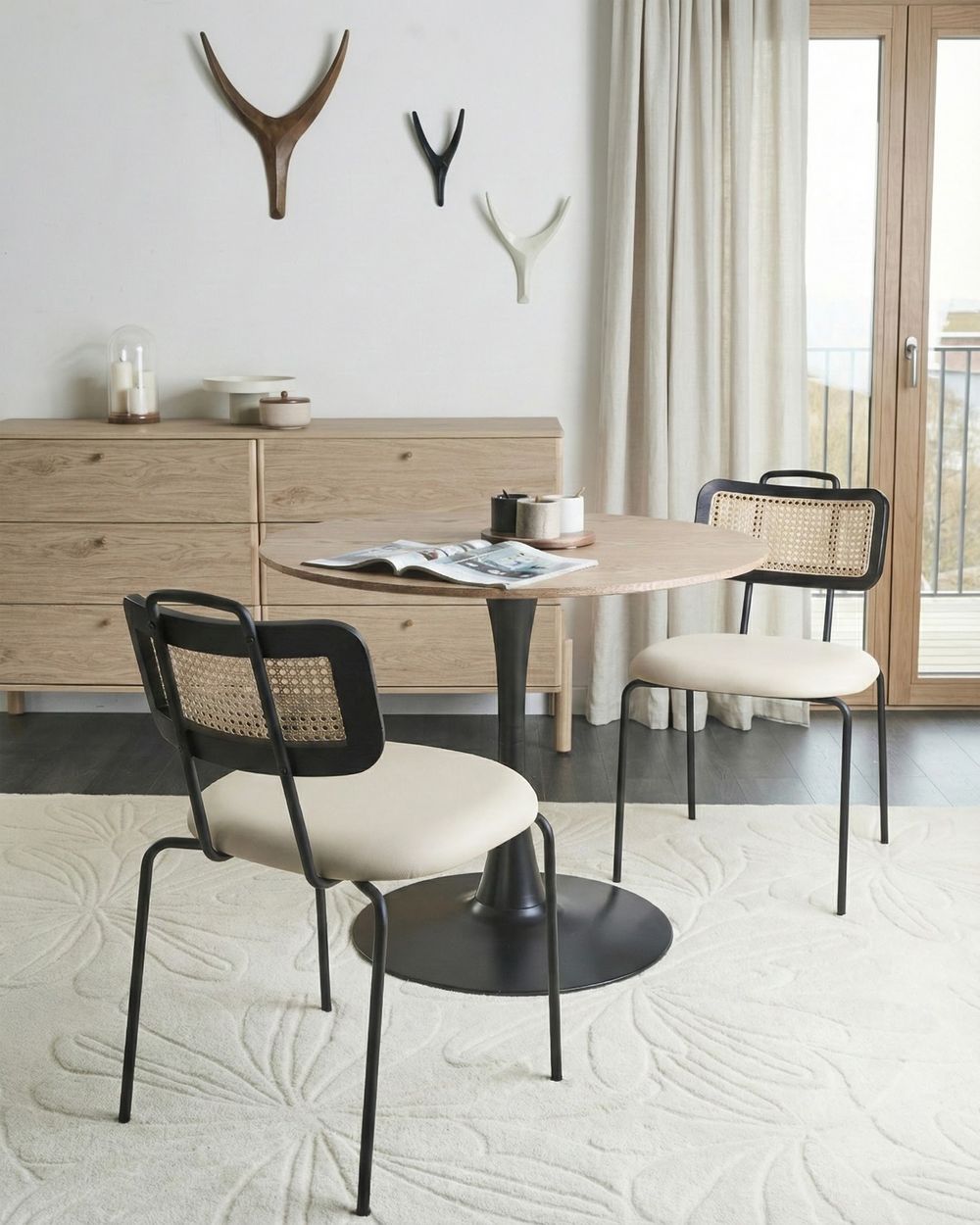 Set of 2 Dining Chairs ADELANTO Metal Light Beige