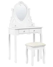 Dressing Table with Mirror and Stool DIVA White_823909