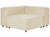 Right Hand 3 Seater Modular Linen Corner Sofa Beige APRICA_856833