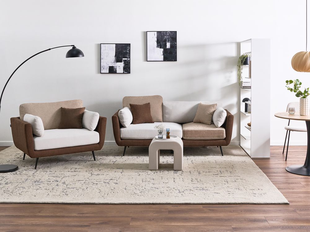 Sofa Set 4-Sitzer BOLGA Stoff Braun