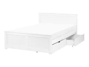 Bed with 2 Drawers SABRAN Pine Wood White 120 x 200 cm (EU Small Double)_1060878