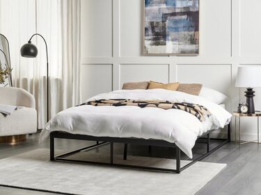 Metal EU Double Size Bed Black VIRY