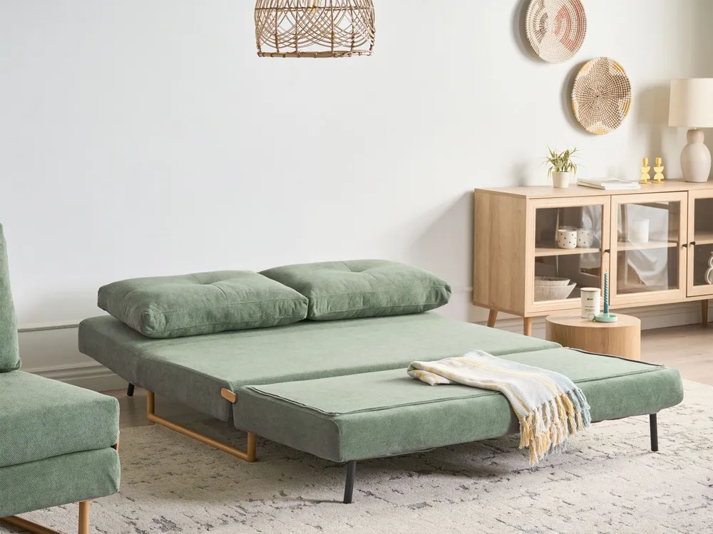 Set da salotto 6 posti JERSLEV Tessuto Verde chiaro_1016673