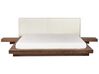 EU Super King Size Boucle Headboard Bed with LED Brown ZEN_931391