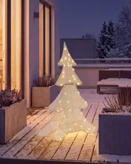 Decorazione per esterni LED EDASJON 95 cm Albero di Natale Bianco_1146466