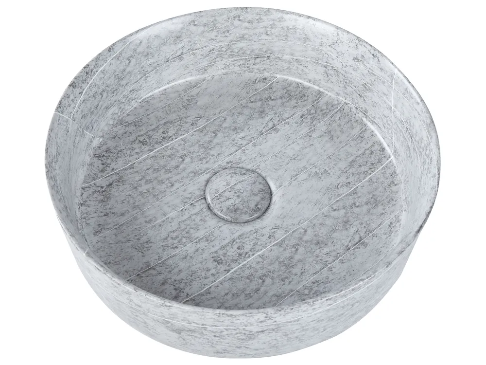 Countertop Basin GUDAR ⌀ 370 mm Ceramic Grey Concrete Effect_923353