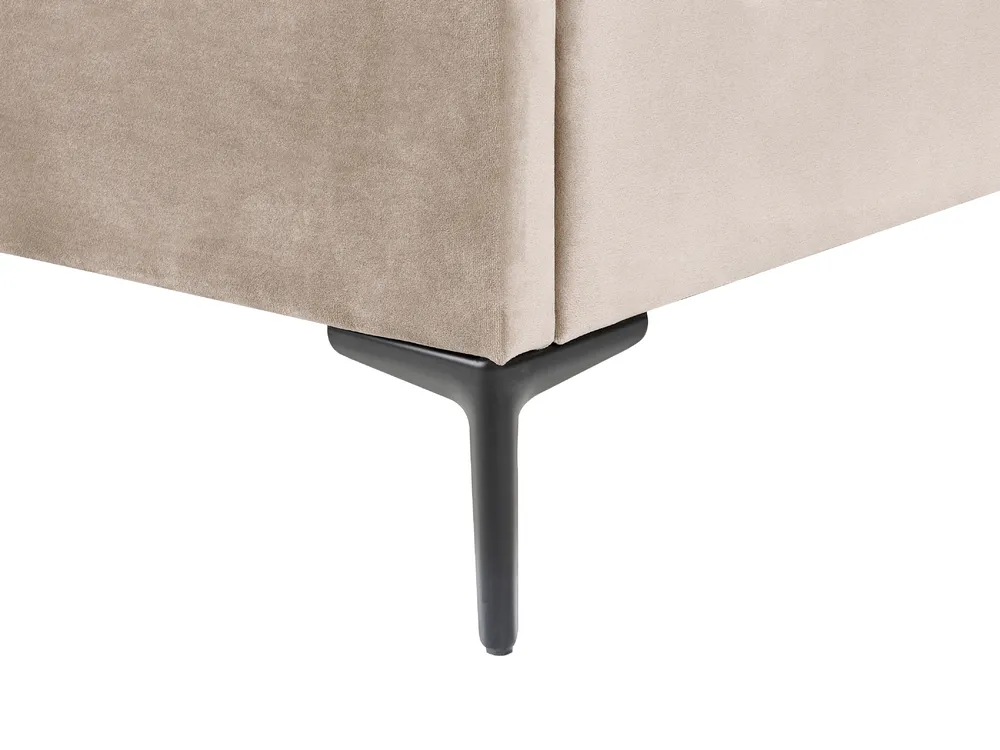 Bett mit Stauraum SEZANNE Samtstoff Taupe 140 x 200 cm_892501