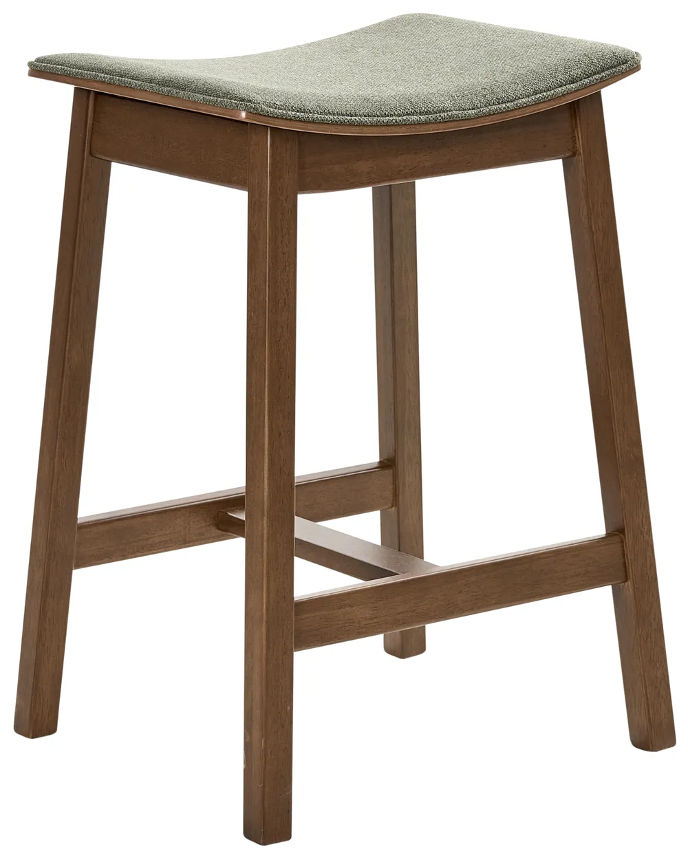 Set di 2 sgabelli da bar DIXON Legno Marrone scuro/Verde_1016051