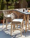 Lot de 2 chaises de bar de jardin en bois clair TALAMONE_932193