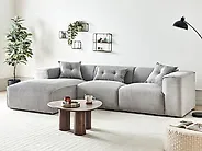 Corner Sofa DOLVA Corduroy Light Grey Right Hand_1174307