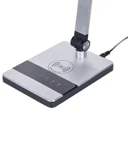 Lampada da scrivania a LED LACERTA con Caricatore wireless Metallo Argento_855166