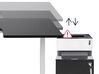 Electric Adjustable Right Corner Desk 160 x 59 cm White and Dark Wood DESTINES _933971