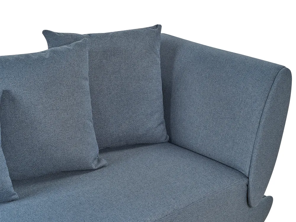 Right-Hand Chaise Longue MERI with Storage Faux Linen Dark Blue_881341