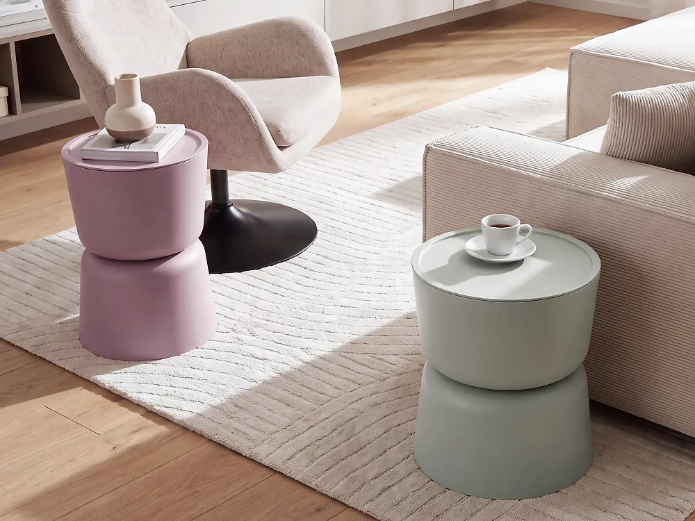 Set of 2 Side Tables with Storage ATACAMA 32/40 cm 32/40 cm Purple Green_1172130