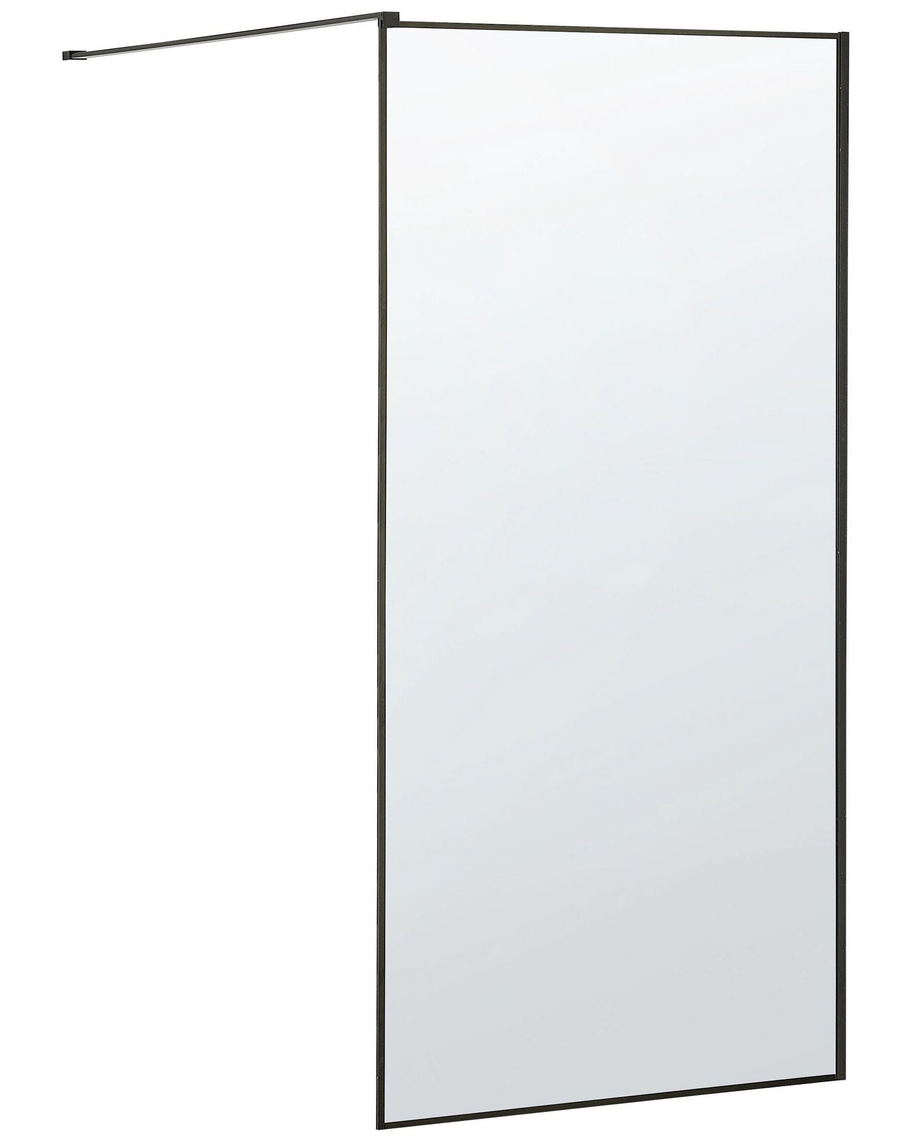 Mampara de ducha de vidrio templado transparente/negro 190 x 100 cm WASPAM_788241