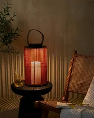 Solar Powered Lantern MACHILI 53 cm Brown_1042505