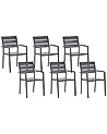 Set of 6 Garden Chairs VERNIO Black