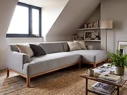 Corner Sofa SOSJO Fabric Light Grey Left Hand_1185285