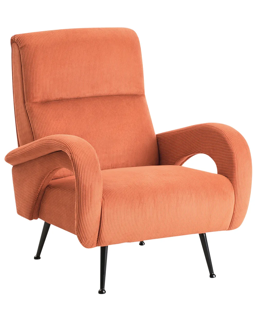 HOMCOM Poltrona Relax con Pouf Poggiapiedi, Poltrona da Camera da Letto e Salotto in Velluto a Costine con Schienale Alto e Braccioli, Beige