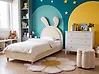 Kids Bed Rabbit Velvet LALLIAS 90 x 200 cm (EU Single) Beige