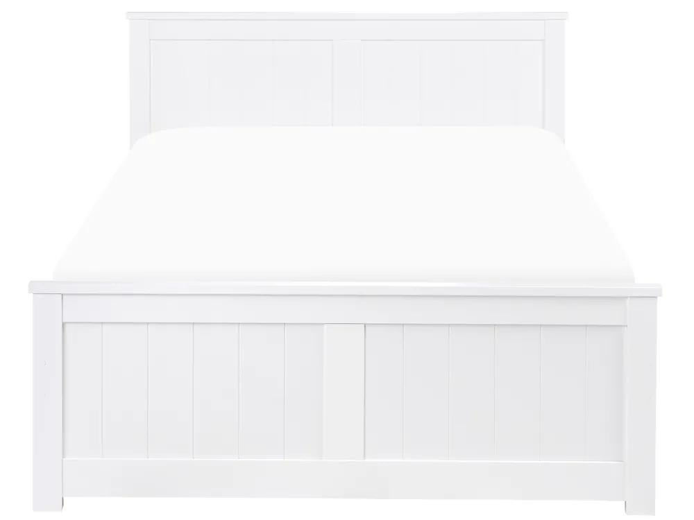 Bed Pine Wood SABRAN 120 x 200 cm (EU Small Double) White_1060870