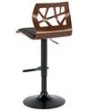 Chaise de bar en bois foncé et cuir PU noir PETERSBURG II_827956