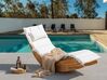 Acacia Wood Garden Sun Lounger Light with Cushion Off-White BRESCIA II_934478