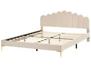 Bed Velvet SAUVIAN 180 x 200 cm (EU Super King) Beige_1014422