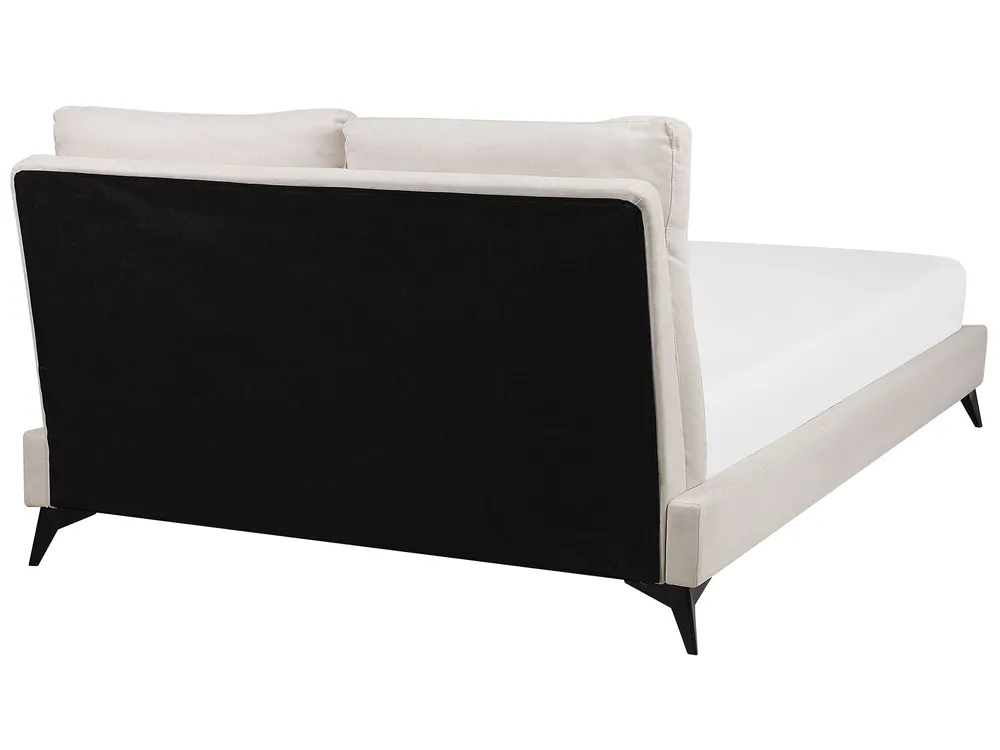 Bed Chenille MELLE 160 x 200 cm (EU King Size) Light Beige_762671