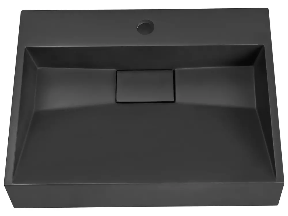 Umywalka podwieszana QUENKO 50 x 38 cm Tworzywo mineralne Czarny_981273
