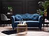 Sofa dla 2 osób SKIEN Welur Granatowy