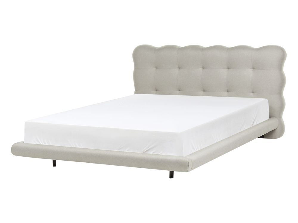 Bett mit Lattenrost Stoff SOULISSE 140 x 200 cm Beige