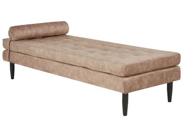 Chaise longue fluweel taupe USSEL