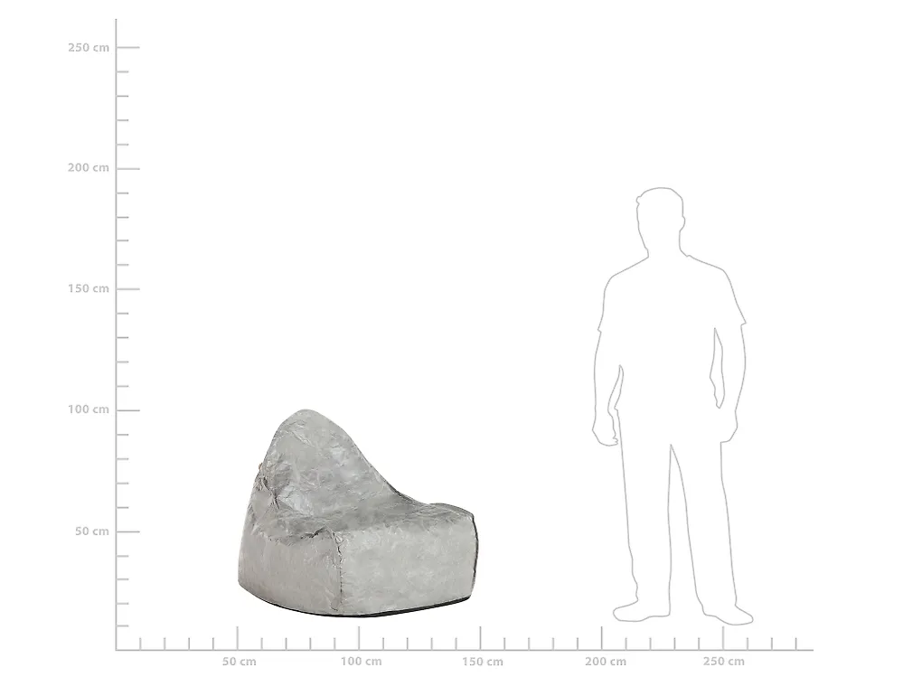 Sitzsackbezug DROP 63 cm 75 cm Grau_1169303