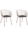 Lot de 2 chaises beige métallique HOBACK_907830