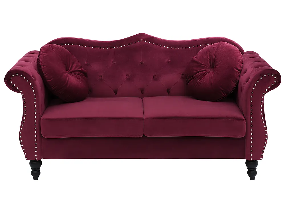 Sofa 2 Seater SKIEN Velvet Dark Red