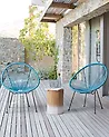 Set of 2 Garden Chairs ACAPULCO II PE Rattan Blue
