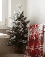 Ośnieżona sztuczna choinka świąteczna LED MALIGNE 90 cm Biały_913440