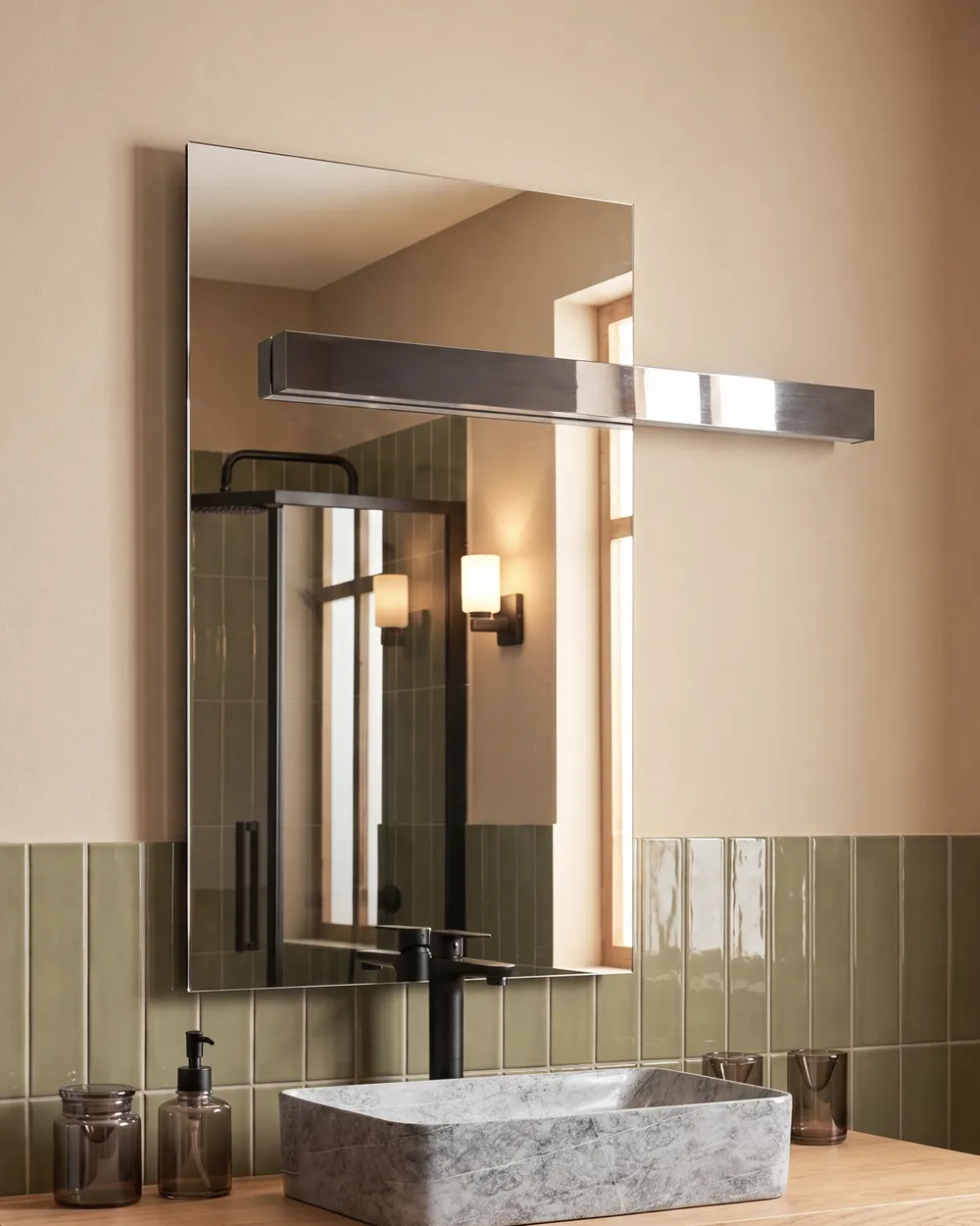Lustro łazienkowe LED MAUX 83 cm 100 cm Srebrny_1109496