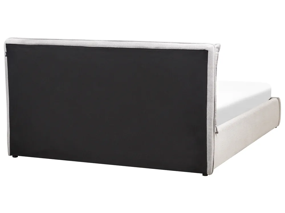 Bett mit Stauraum BAJONNA Stoff Hellgrau 160 x 200 cm_966124