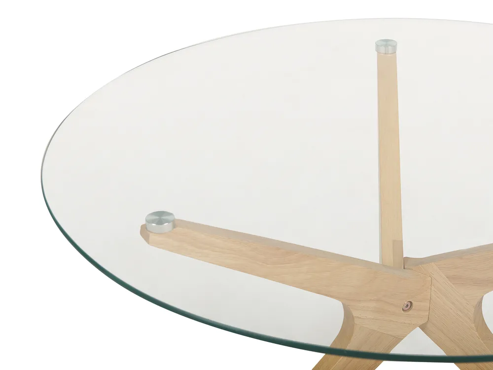 Coffee Table VALLEY Tempered Glass Light Brown_868637