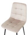 Lot de 4 chaises de salle à manger en velours taupe POWELL_929250