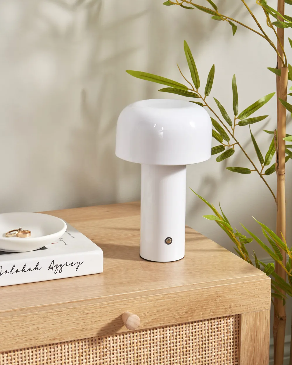 Wireless LED Table Lamp BESOS with Dimmer Metal White_941019