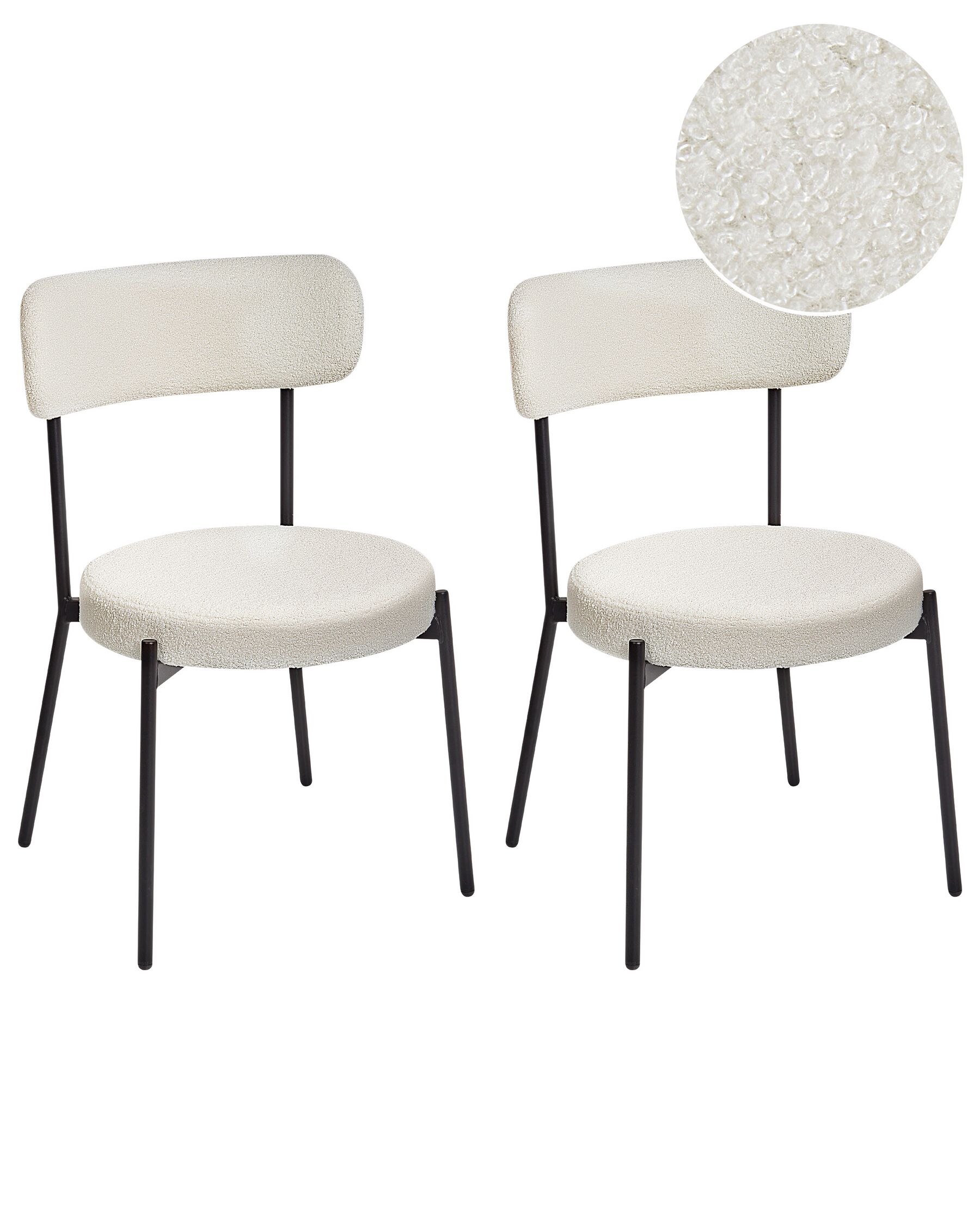 Set of 2 Dining Boucle Chairs White ALLISON_929035