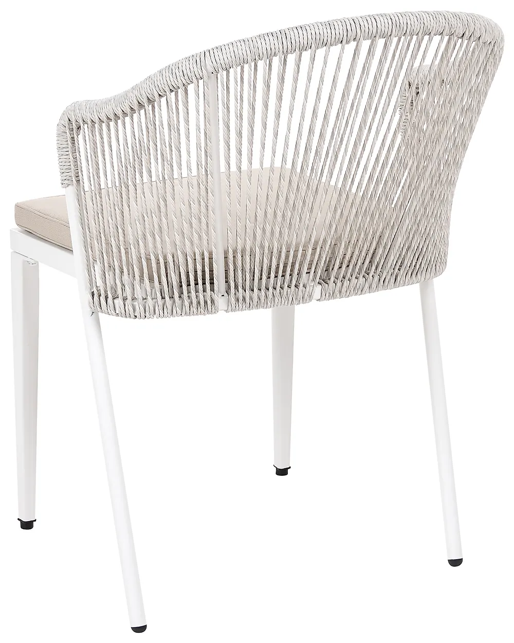 Set of 2 Garden Chairs with Cushions PARANEA Metal Off-White_1179676