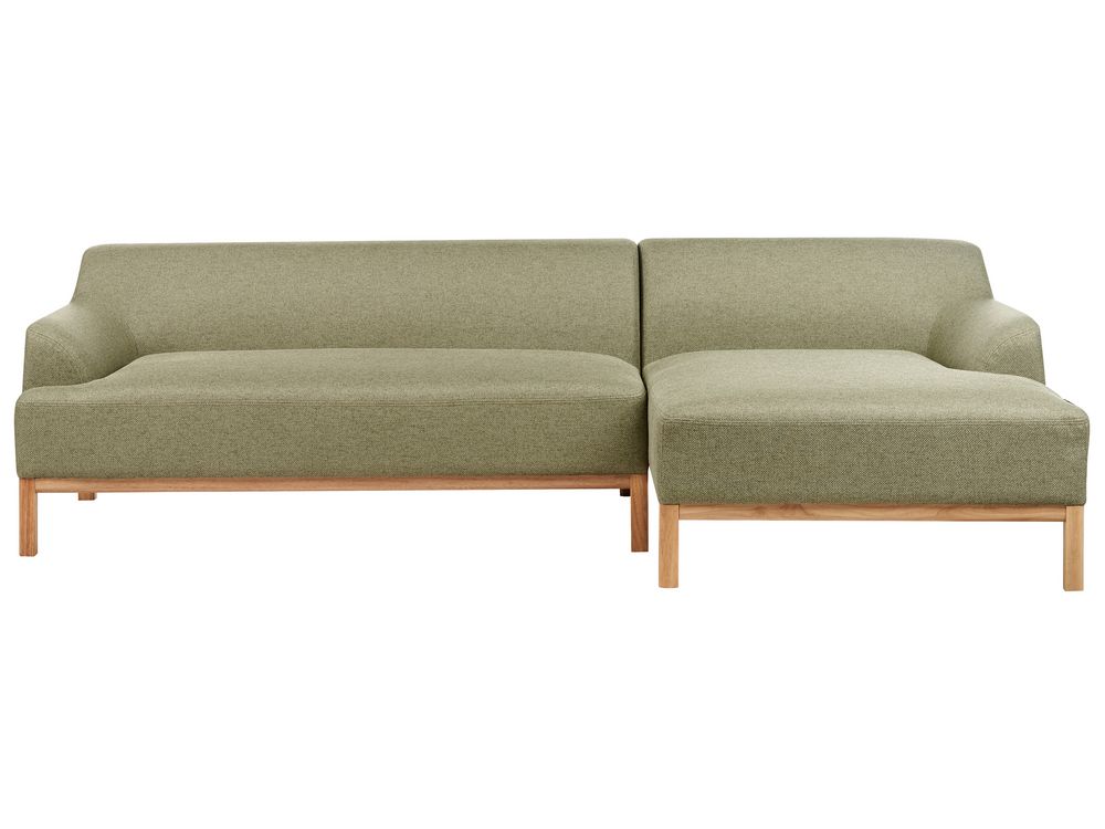Left Hand Fabric Corner Sofa Green SOSJO Beliani