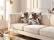 Cuscino decorativo EDELWEISS 45 x 45 cm Velluto Multicolore Trama di piante_1179029