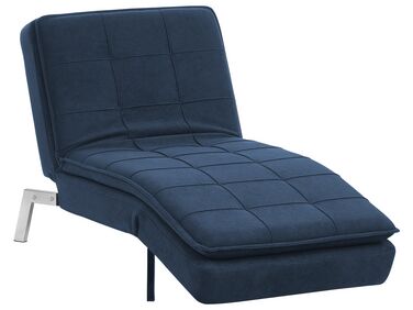 Fabric Chaise Lounge Navy Blue LOIRET